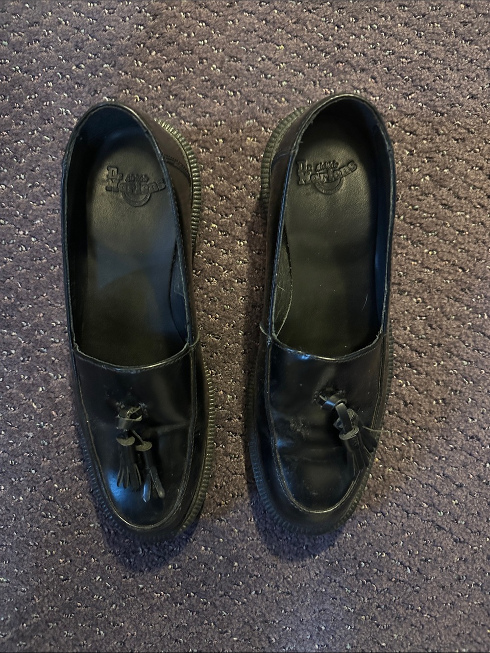 Professional workplace heavy duty rubber soled leather loafers. Labeled UK 3
